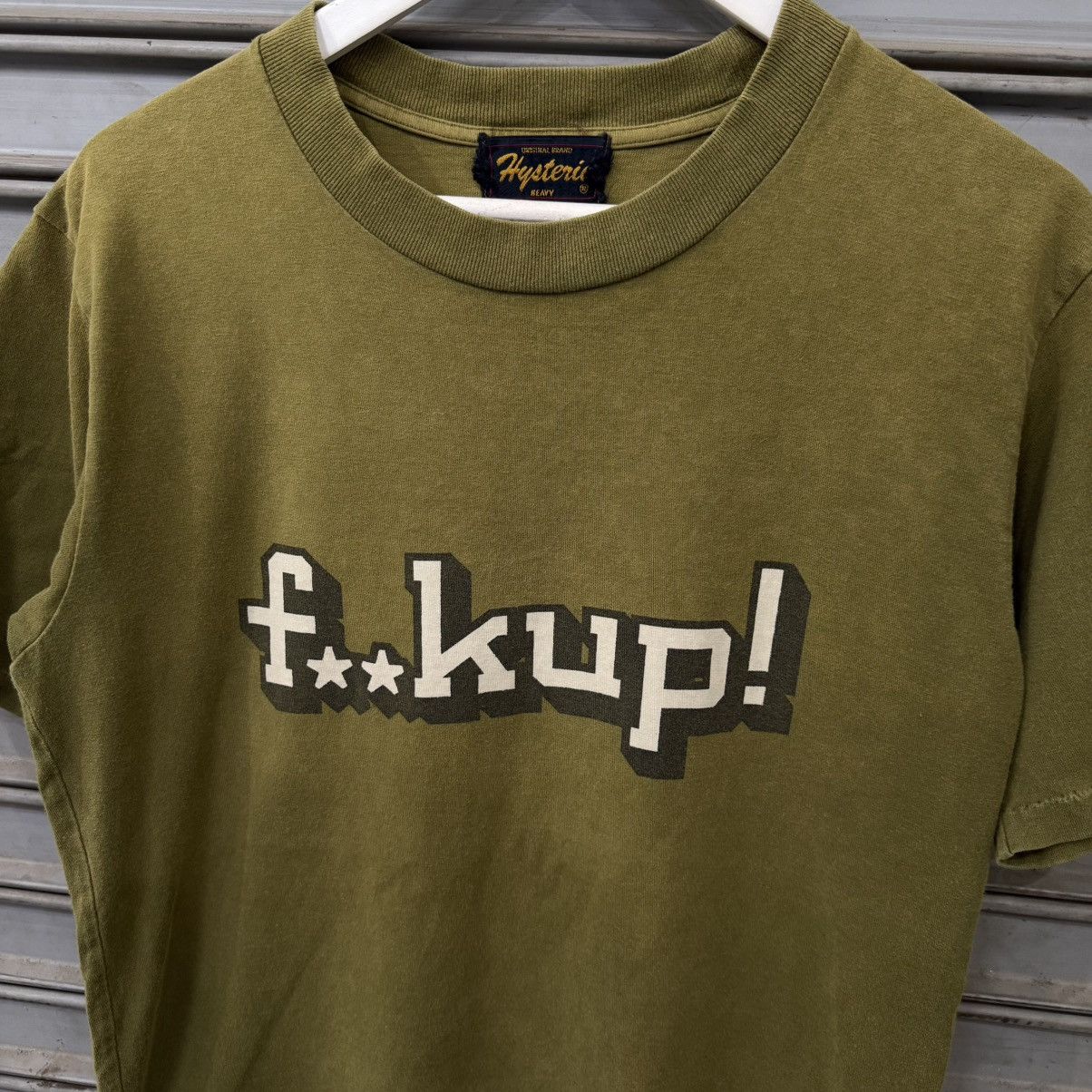 Hysteric Glamour Vintage Hysteric “fkup!” Tee – Olive Green Size US L / EU 52-54 / 3 - 2 Thumbnail