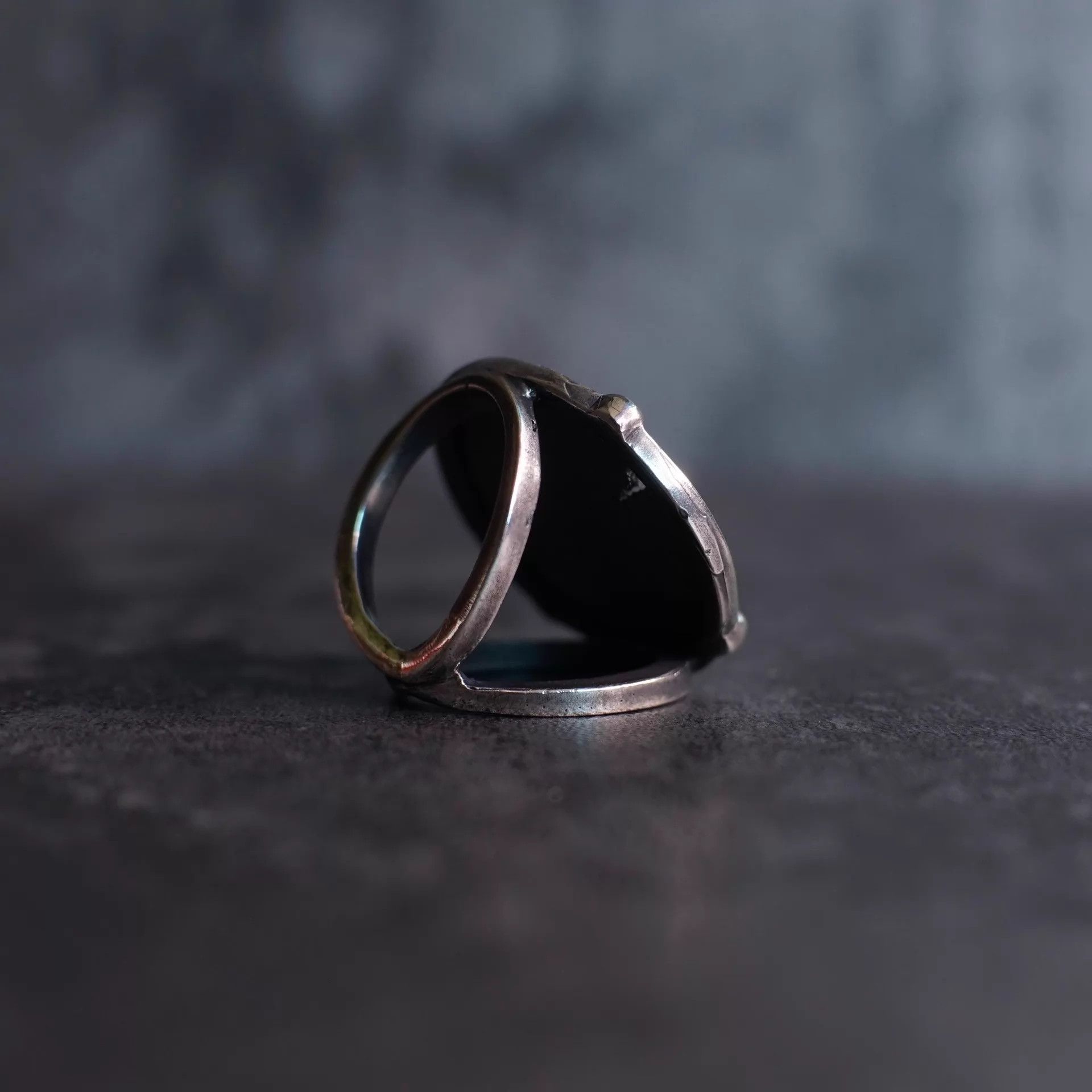 DETAJ Detaj Classic Broken Silver Mirror Ring New 14+18 Size ONE SIZE - 5 Thumbnail