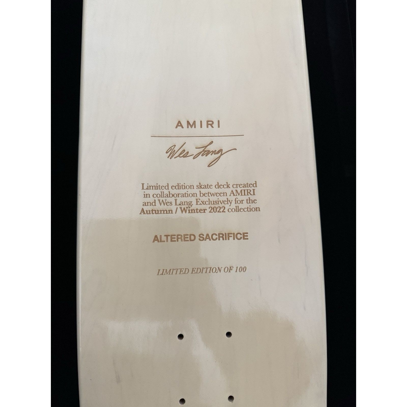 Amiri VERY limited AMIRI X WES LANG SKATEBOARD 15 Of 100 Size ONE SIZE - 9 Thumbnail