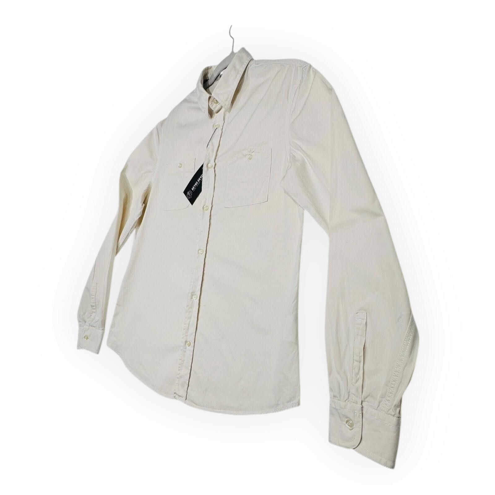 Other Armani Jeans Shirt Men's UK Size L Beige Plain Long Sleeve Size 42R - 5 Thumbnail
