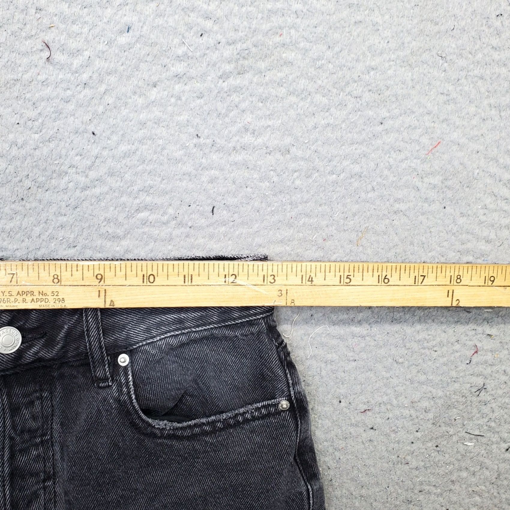 Pacsun PacSun Straight Jeans Womens 26 Black Denim Stretch Raw Hem High Rise Dark Wash Jeans Size 26" / US 2 / IT 38 - 6 Thumbnail