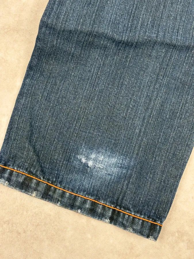 Dsquared2 2000s Dsquared2 Blue Faded Wide Denim Jeans Size US 33 - 12 Thumbnail