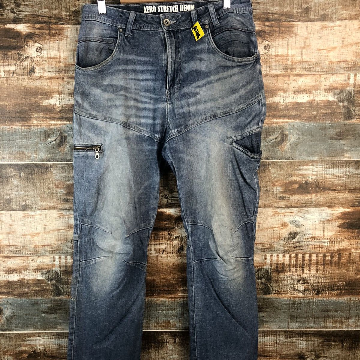 Japanese Brand Aero Light Bleu Distressed Denim Pants #A2108 Size US 32 / EU 48 - 5 Thumbnail