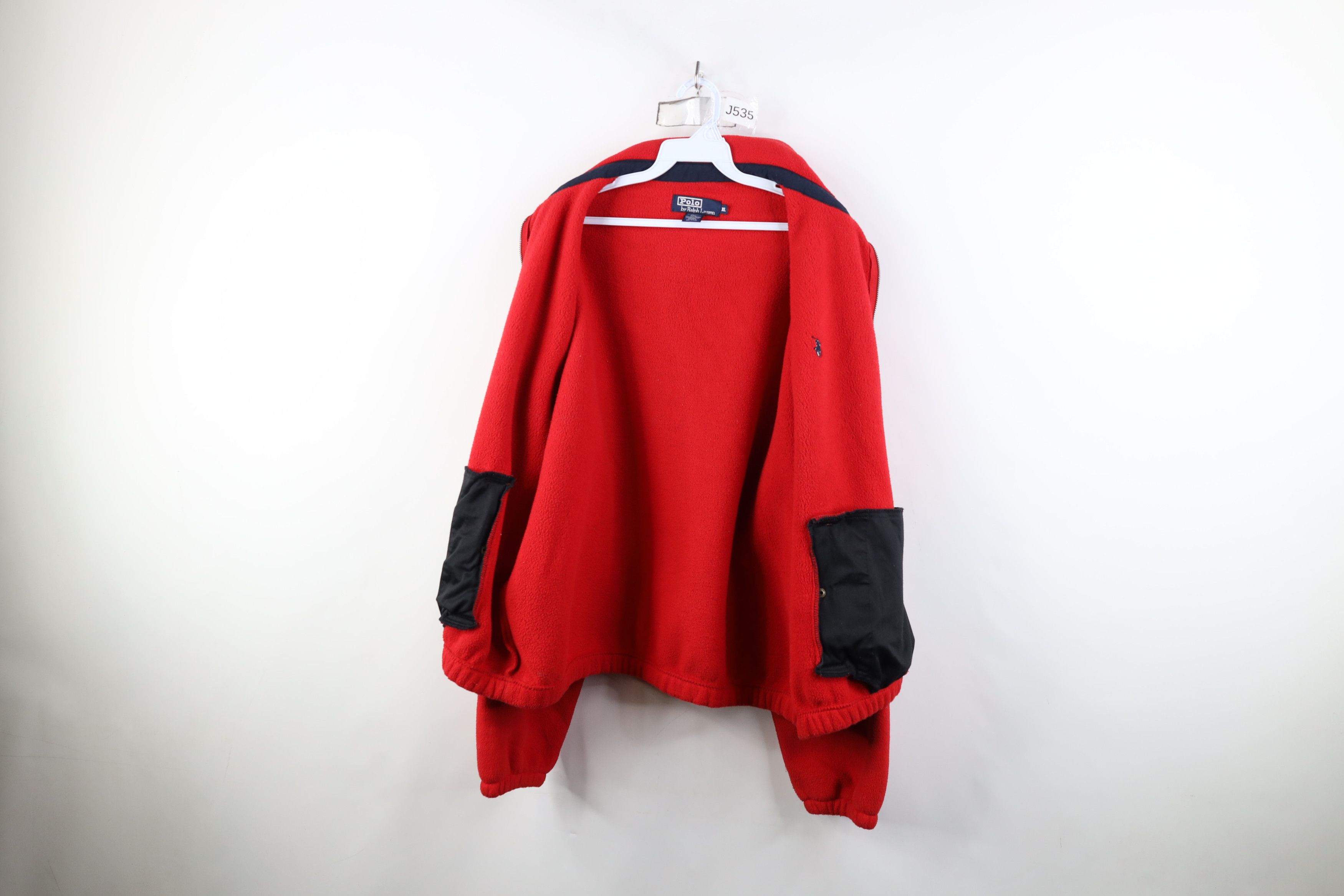 Ralph Lauren Vintage 90s Ralph Lauren Fleece Full Zip Bomber Jacket Red Size US XL / EU 56 / 4 - 10 Thumbnail