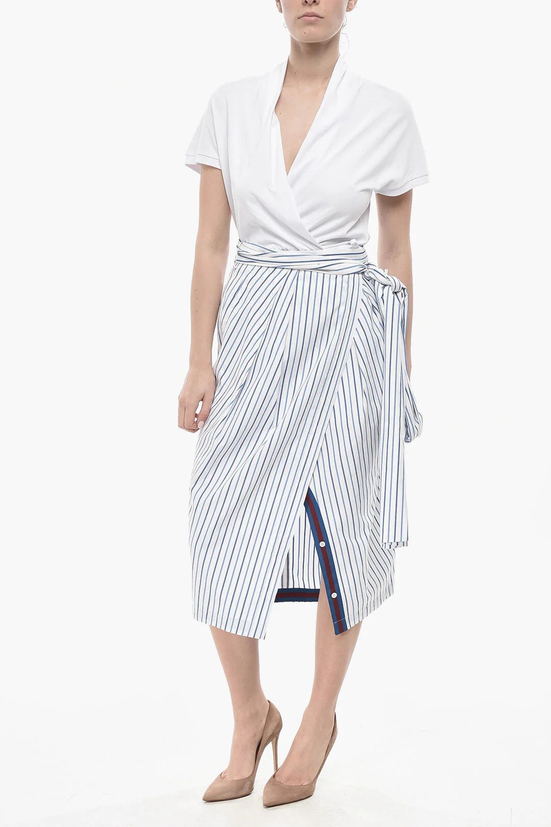 Dries Van Noten og1mm0426 Midi Wrap Skirt in Light Blue Size 27" / US 4 / IT 40 - 4 Thumbnail