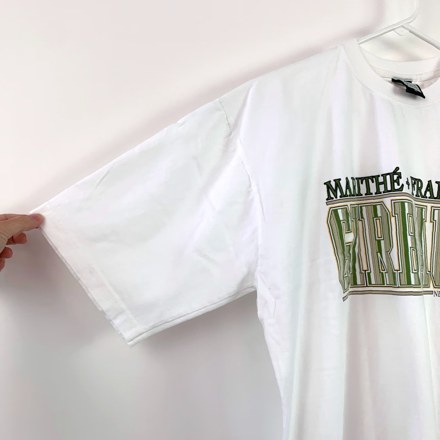 Vintage Y2K Marithe + Francois Girbaud MFG White Green New York Paris Tee T-Shirt XL Size US XL / EU 56 / 4 - 2 Thumbnail