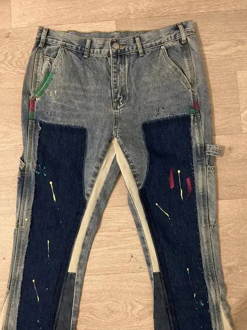 VIBE Graffiti Denim Pants Size US 34 / EU 50 - 3 Thumbnail