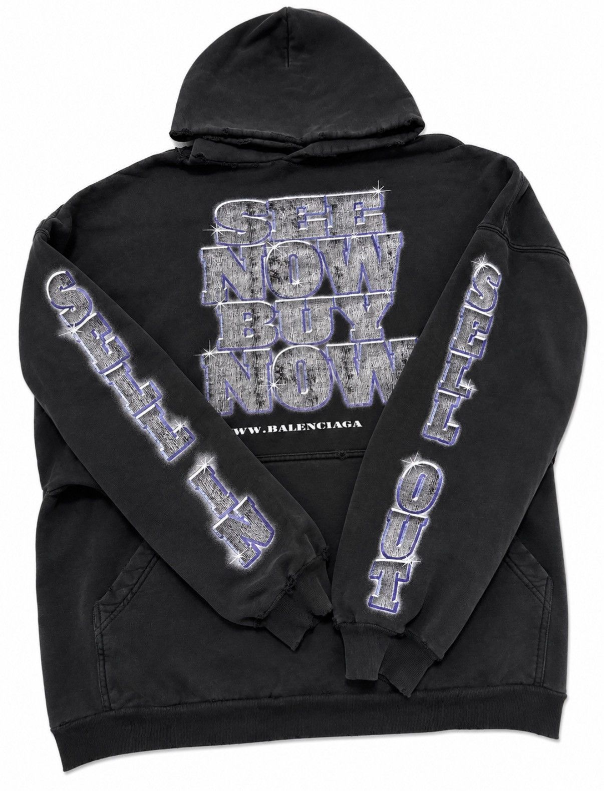 Balenciaga Balenciaga See Now Buy Now Distressed Hoodie Size US M / EU 48-50 / 2 - 3 Thumbnail