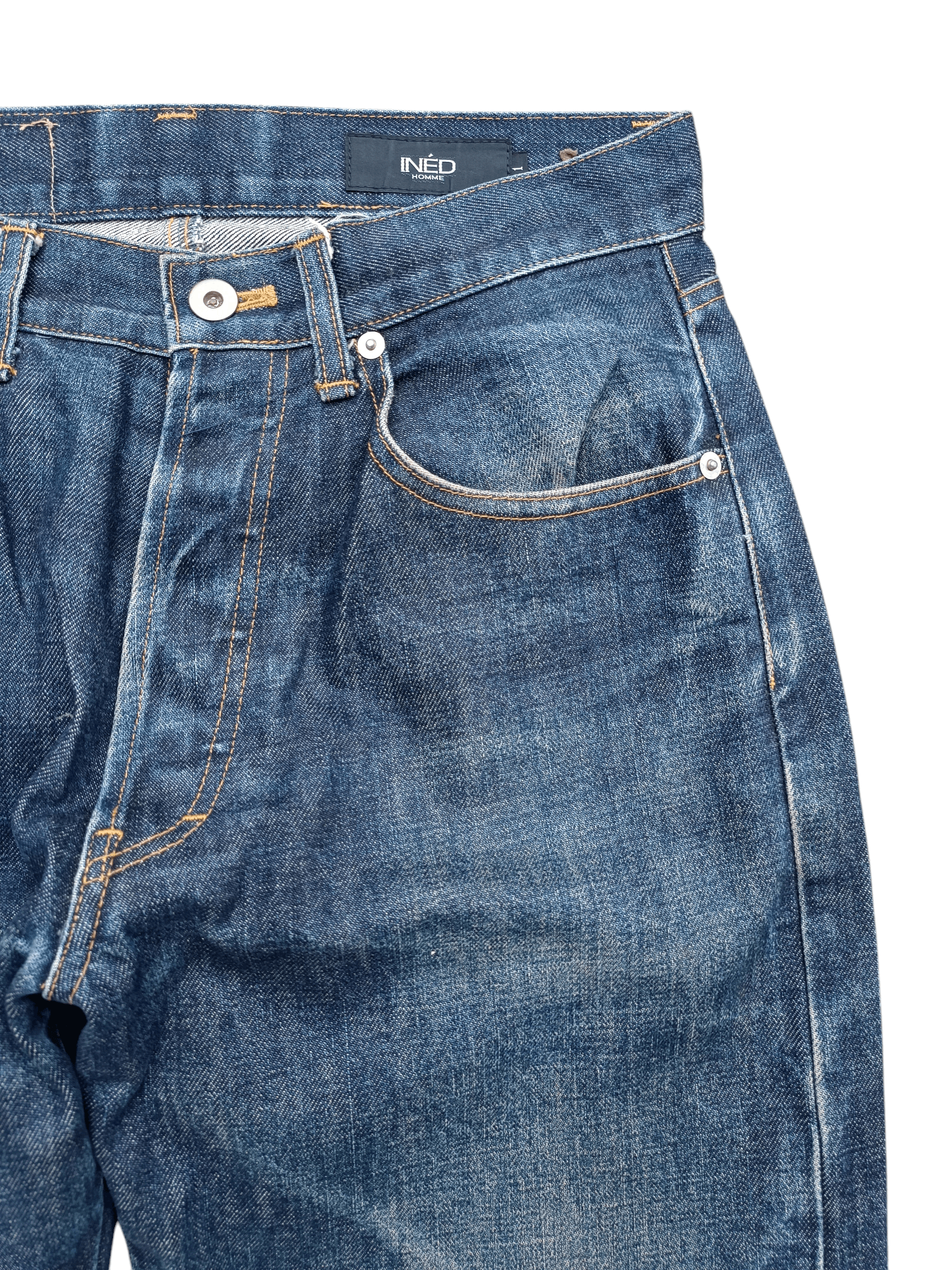 Vintage × Yohji Yamamoto Vintage INED Homme Distressed Selvedge Jeans Size US 29 - 14 Thumbnail