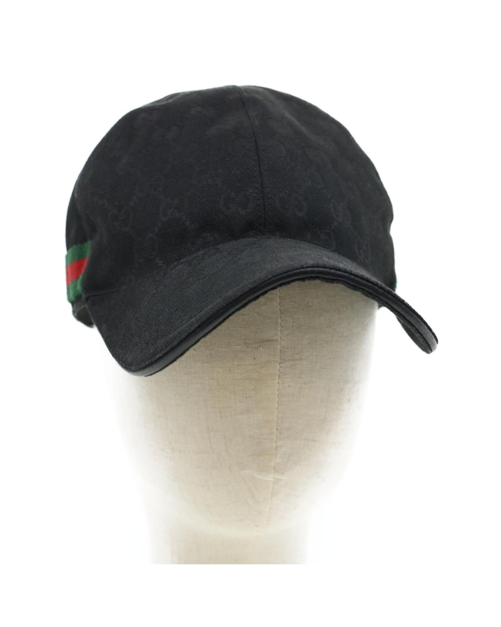 image of Gucci Gg Canvas Web Sherry Line Cap - Black Red Green, Women's