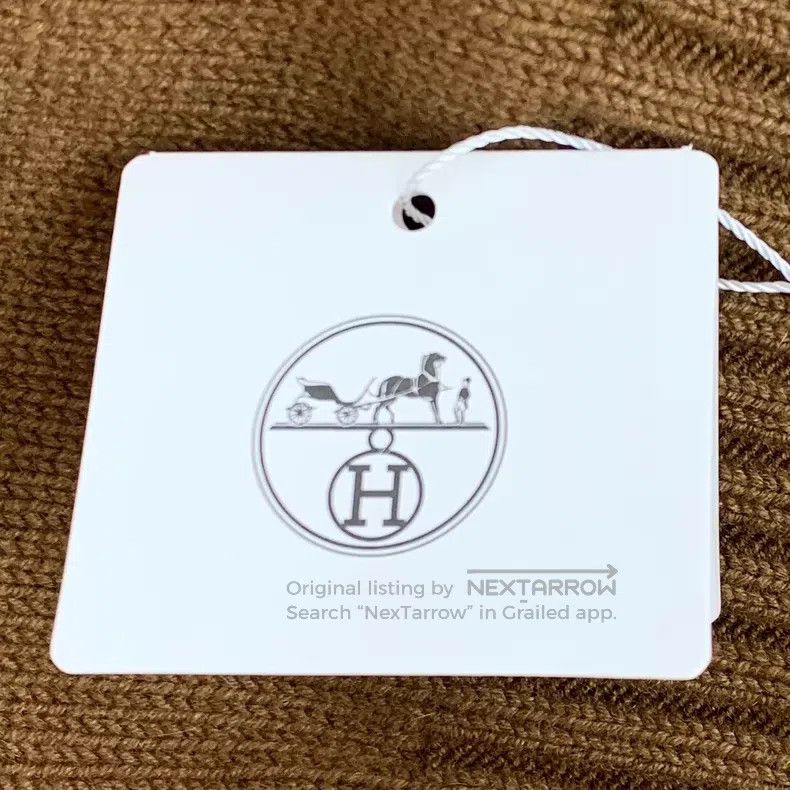 Hermes Hermes Dark brown cashmere collar five-inch sleeve knit sw Size M / US 6-8 / IT 42-44 - 8 Thumbnail