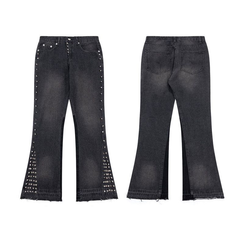 image of Distressed Denim x Jean Rivet Pactwork Pantalones Hombre Baggy Jeans in Black, Men's (Size 31)