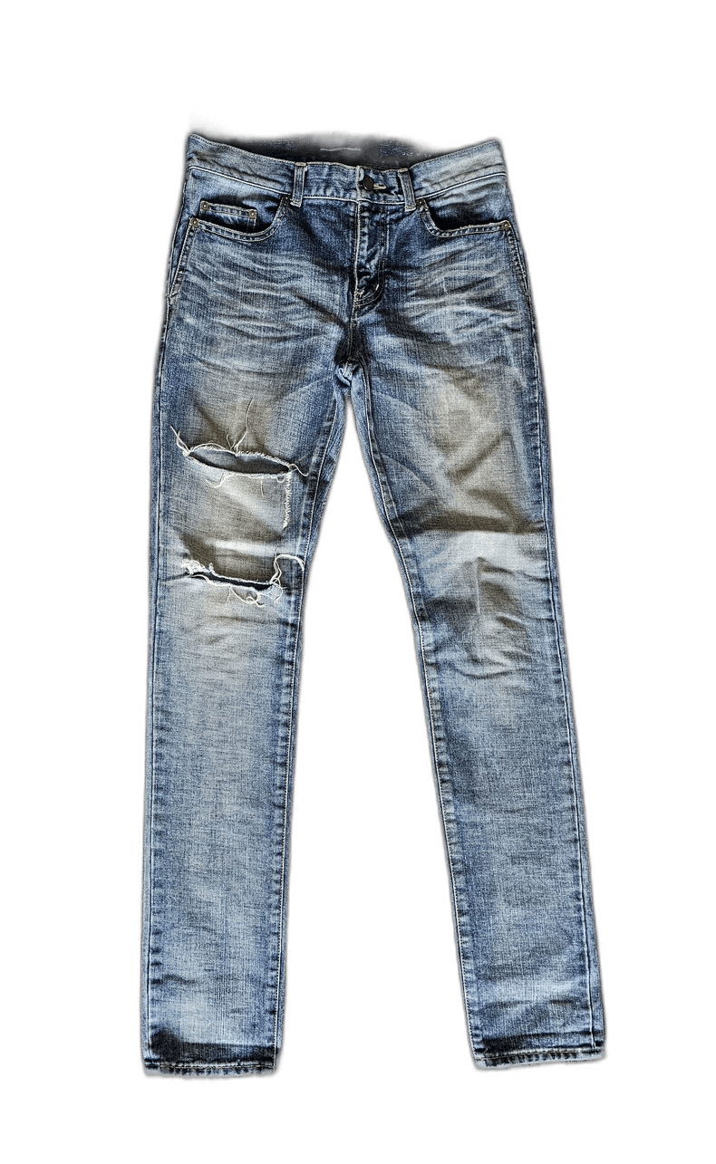 Saint Laurent Paris Saint Laurent Distressed Denim Pants Size 28 Size US 28 / EU 44 - 1 Thumbnail