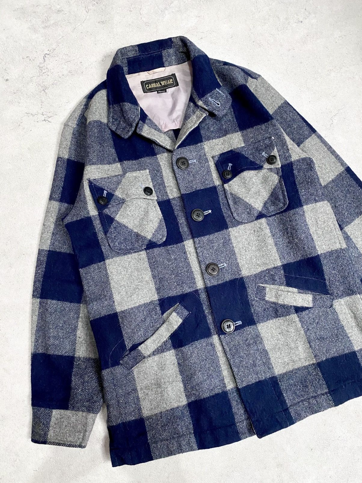Japanese Brand Vintage Casual Wear Wool Blend Plaid Shirt Jacket Size US M / EU 48-50 / 2 - 3 Thumbnail