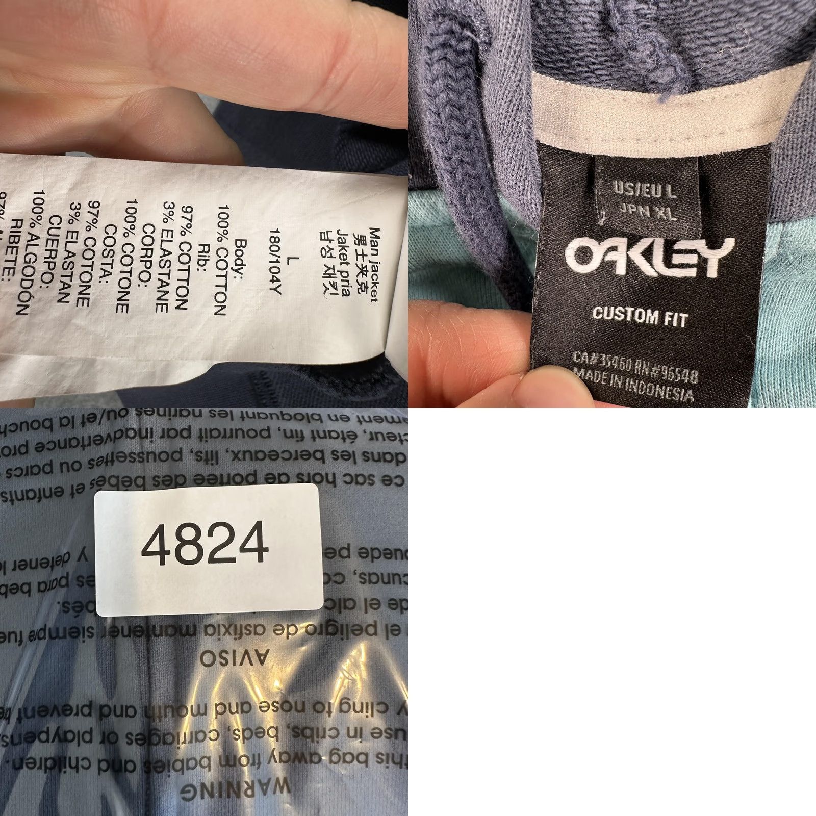 Oakley Oakley Hoodie Mens L Blue Full Zip Fleece Racing Team Graphic Sweatshirt Size US L / EU 52-54 / 3 - 9 Thumbnail