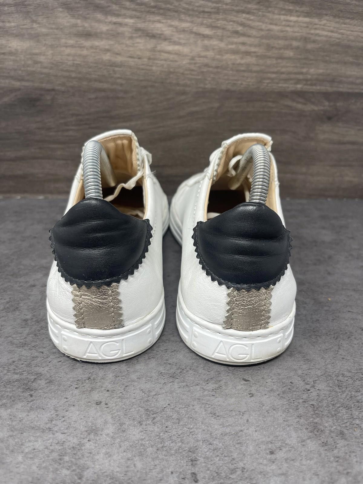 AGLINI AGL Sade Shoes Womens Size 9 (39.5) White Leather Sneakers Size US 9 / IT 39 - 6 Thumbnail