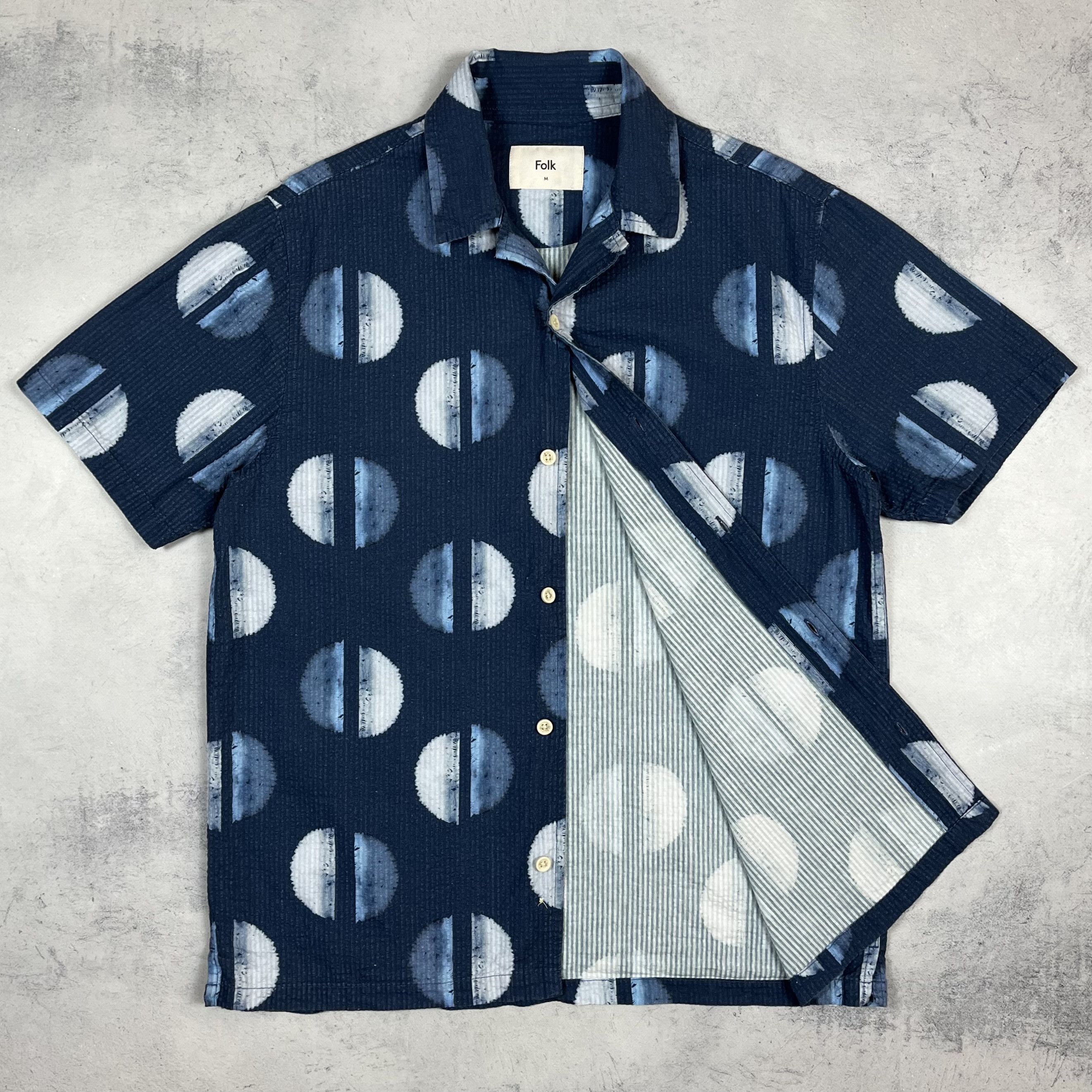 Folk Folk Geometric Pattern Button Up Short Sleeve Shirt Size US M / EU 48-50 / 2 - 6 Thumbnail