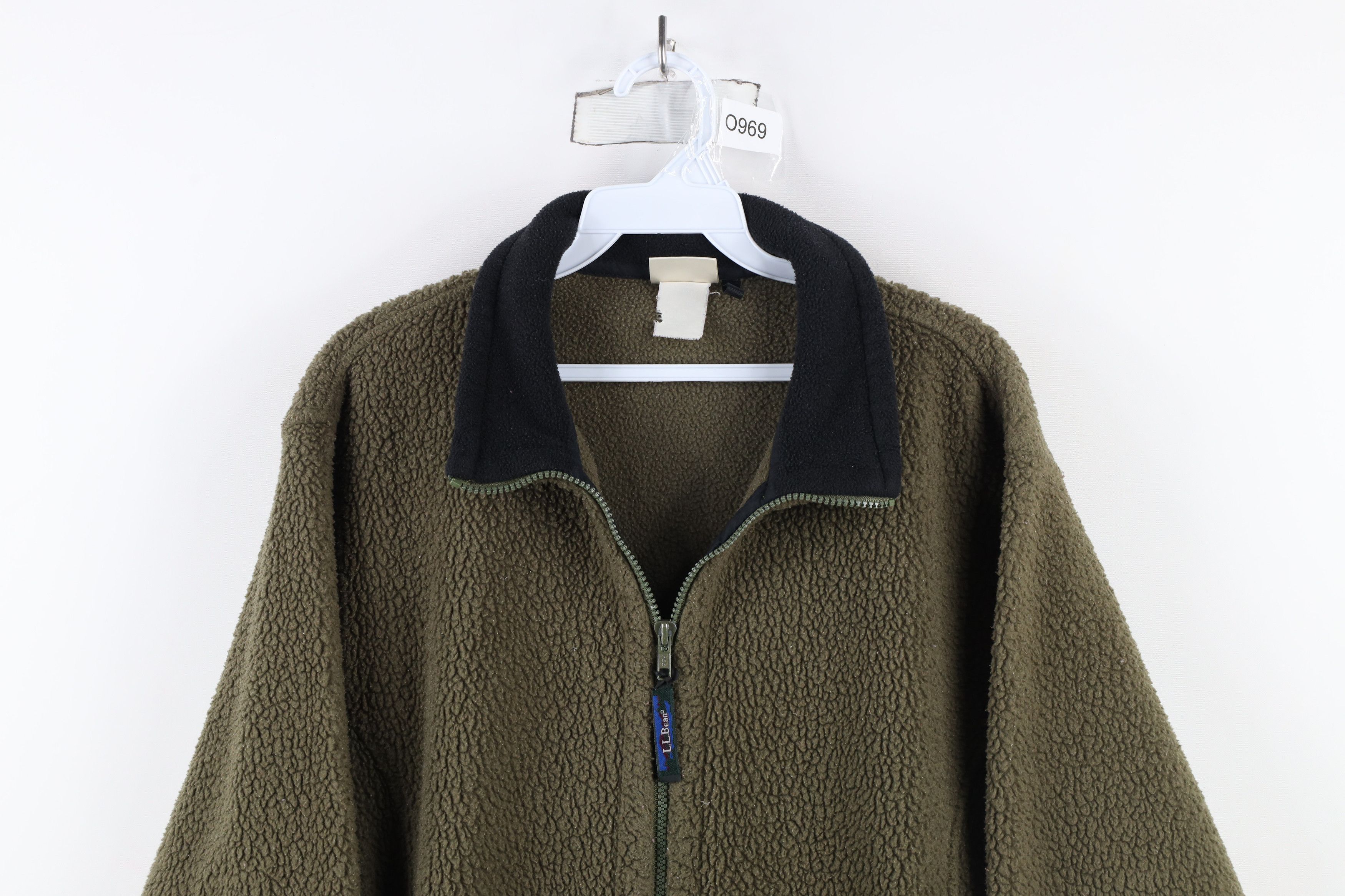 L.L. Bean × Vintage Vintage 90s LL Bean Deep Pile Fleece Jacket Green USA Size US M / EU 48-50 / 2 - 2 Thumbnail