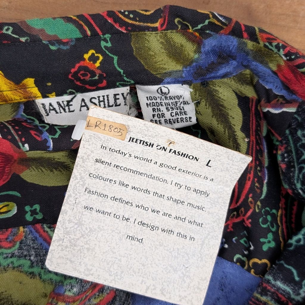 Vintage Deadstock Jane Ashley Paisley Beaded Rayon Oversized Shirt L Size L / US 10 / IT 46 - 2 Thumbnail
