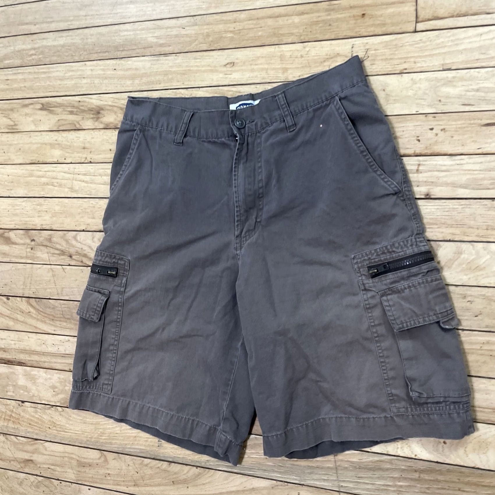 Old Navy VINTAGE Old Navy Cargo Shorts Men W 30 Gray Brown Zip Pockets 90s Y2K Bleach Fade Cargo Shorts Mens 30x9 Size US 30 / EU 46 - 3 Thumbnail