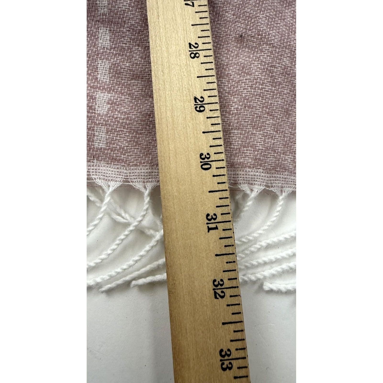 Pinko Gentle Fawn Poncho Ruana Wrap Womens XS/S Pink Ivory Fringe Open Front Geometric Size ONE SIZE - 5 Thumbnail