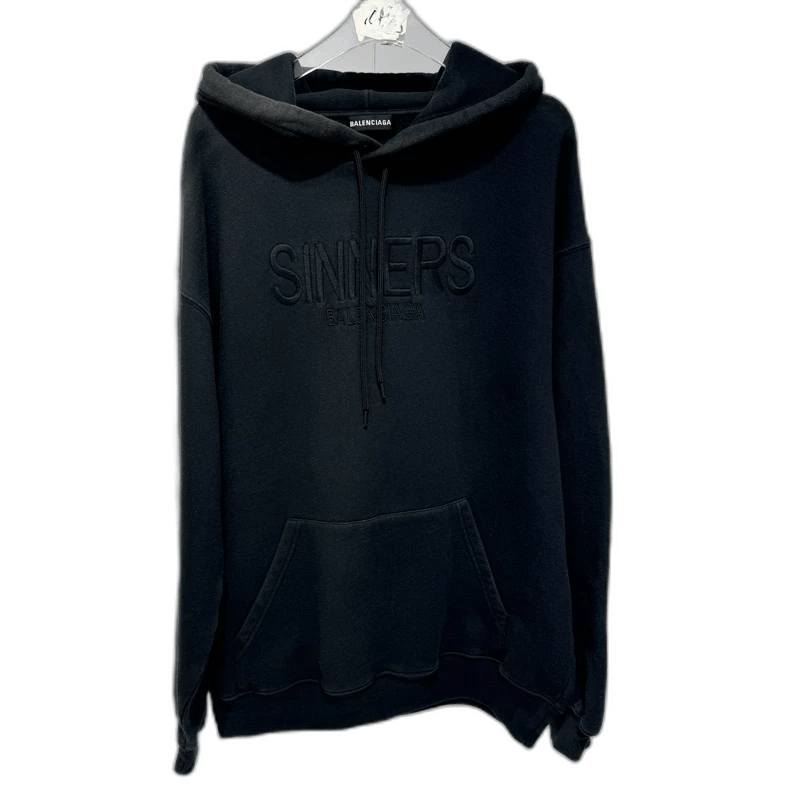 Balenciaga パーカー　SINNERS ブラック黒 中古・古着通販】BALENCIAGA (バレンシアガ) SINNERS刺繍プル