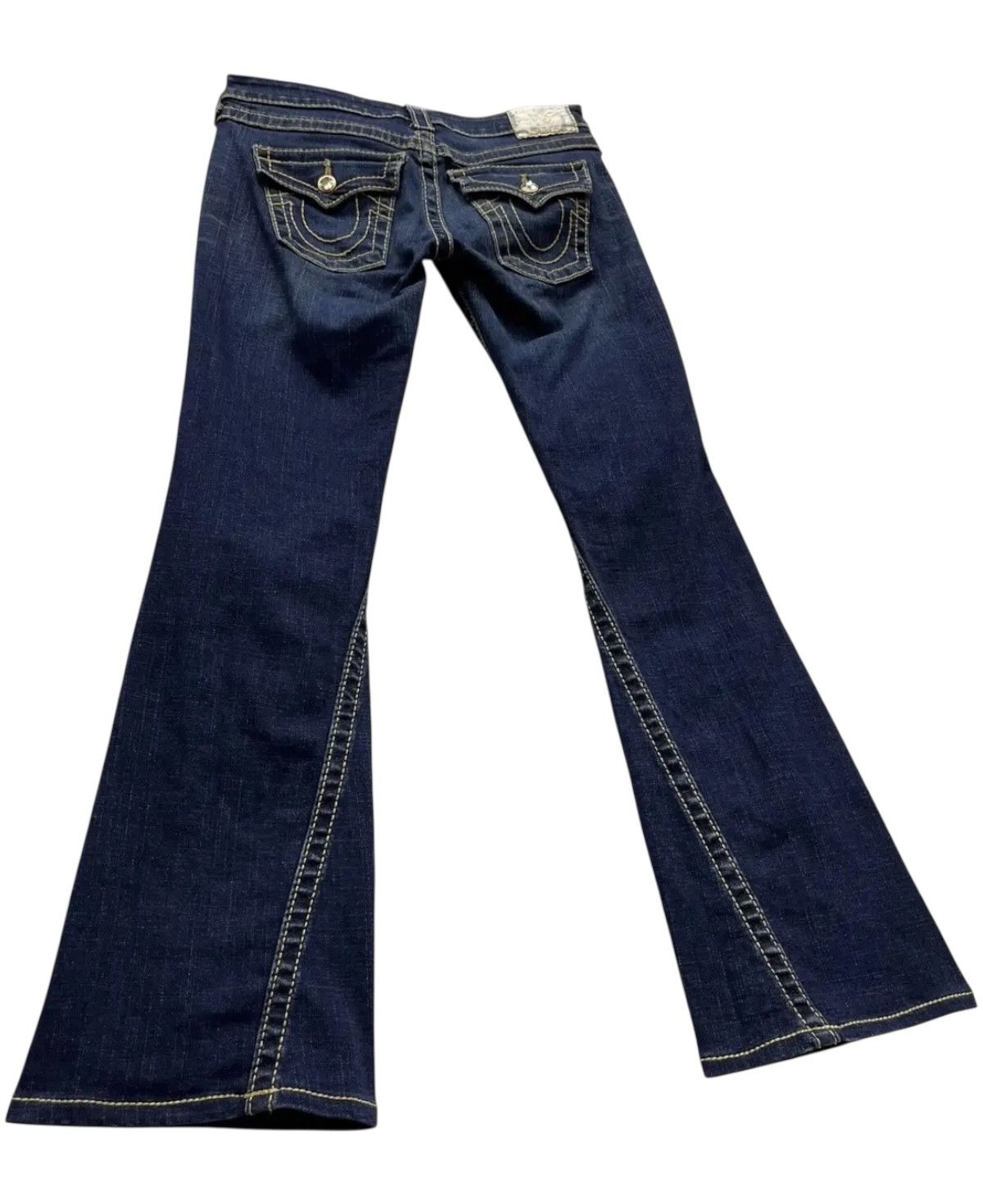True Religion RARE💎JOEY BIG T Gem Button Stretch Denim Flare Low Rise USA Size 26" / US 2 / IT 38 - 6 Thumbnail
