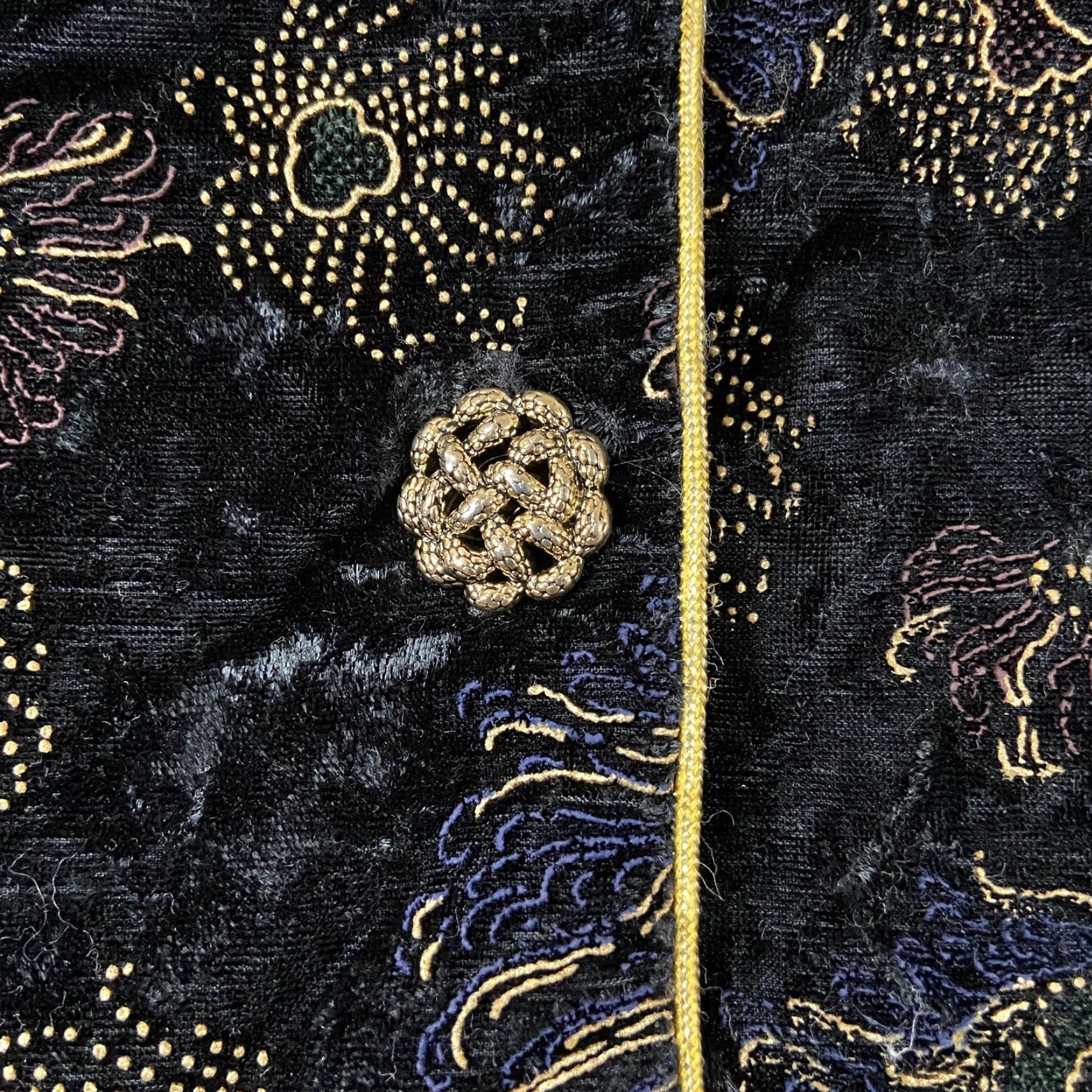 Velvet Vintage R&K Evening Shoulder Padded Women’s S Blazer Jacket Velvet Floral Black Size S / US 4 / IT 40 - 4 Thumbnail