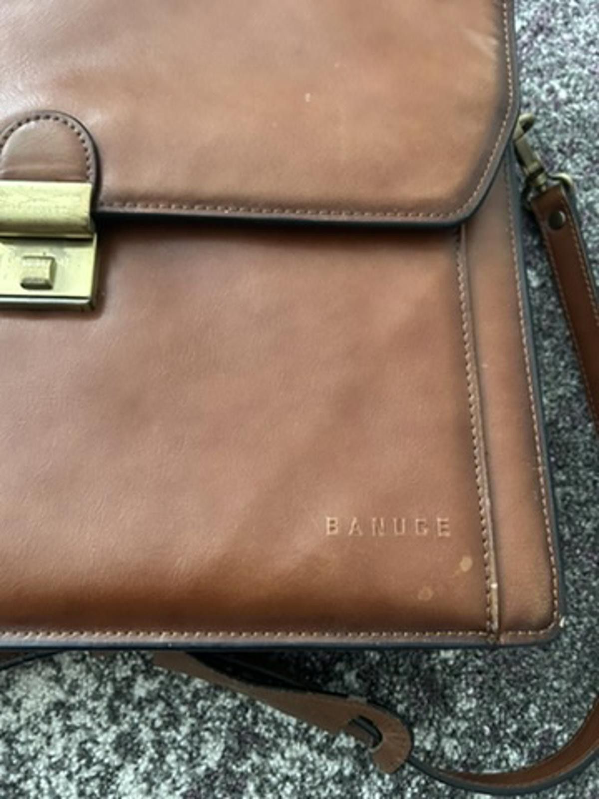 Designer Banuce Leather Briefcase Crossbody Size ONE SIZE - 2 Thumbnail