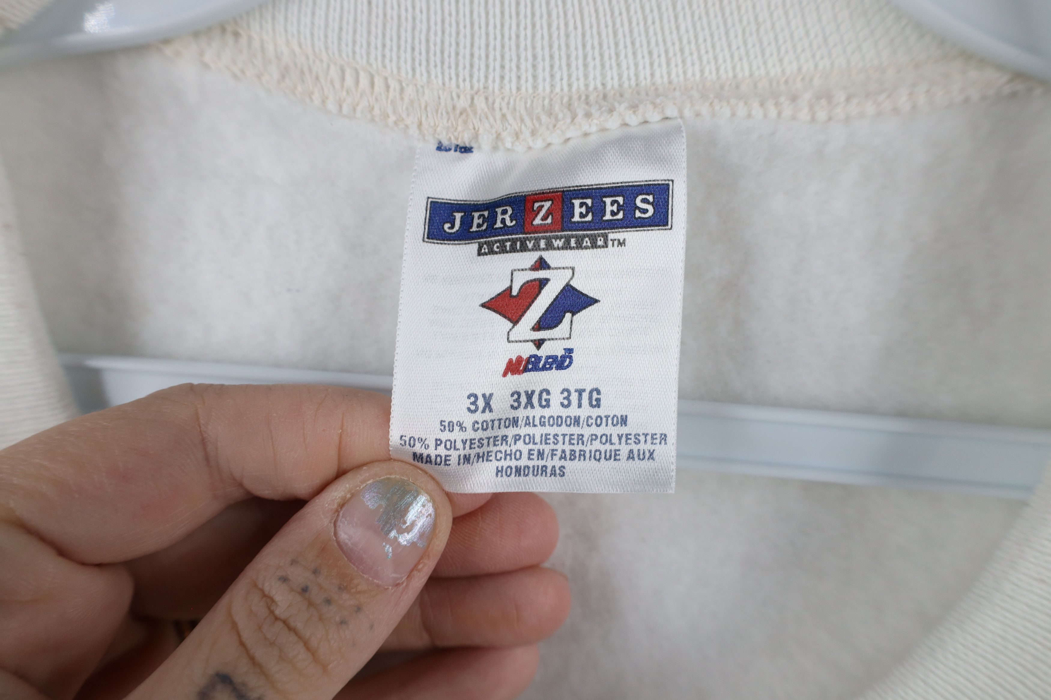 Vintage Vintage 90s Streetwear Blank Crewneck Sweatshirt White Size US XXL / EU 58 / 5 - 4 Thumbnail