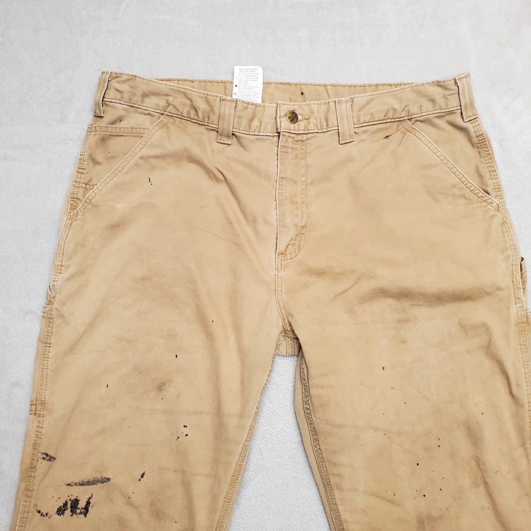 Carhartt Carhartt Pants Men 38x32 Tan Twill Relaxed Carpenter Cargo Workwear B324 DKH Size US 38 / EU 54 - 3 Thumbnail
