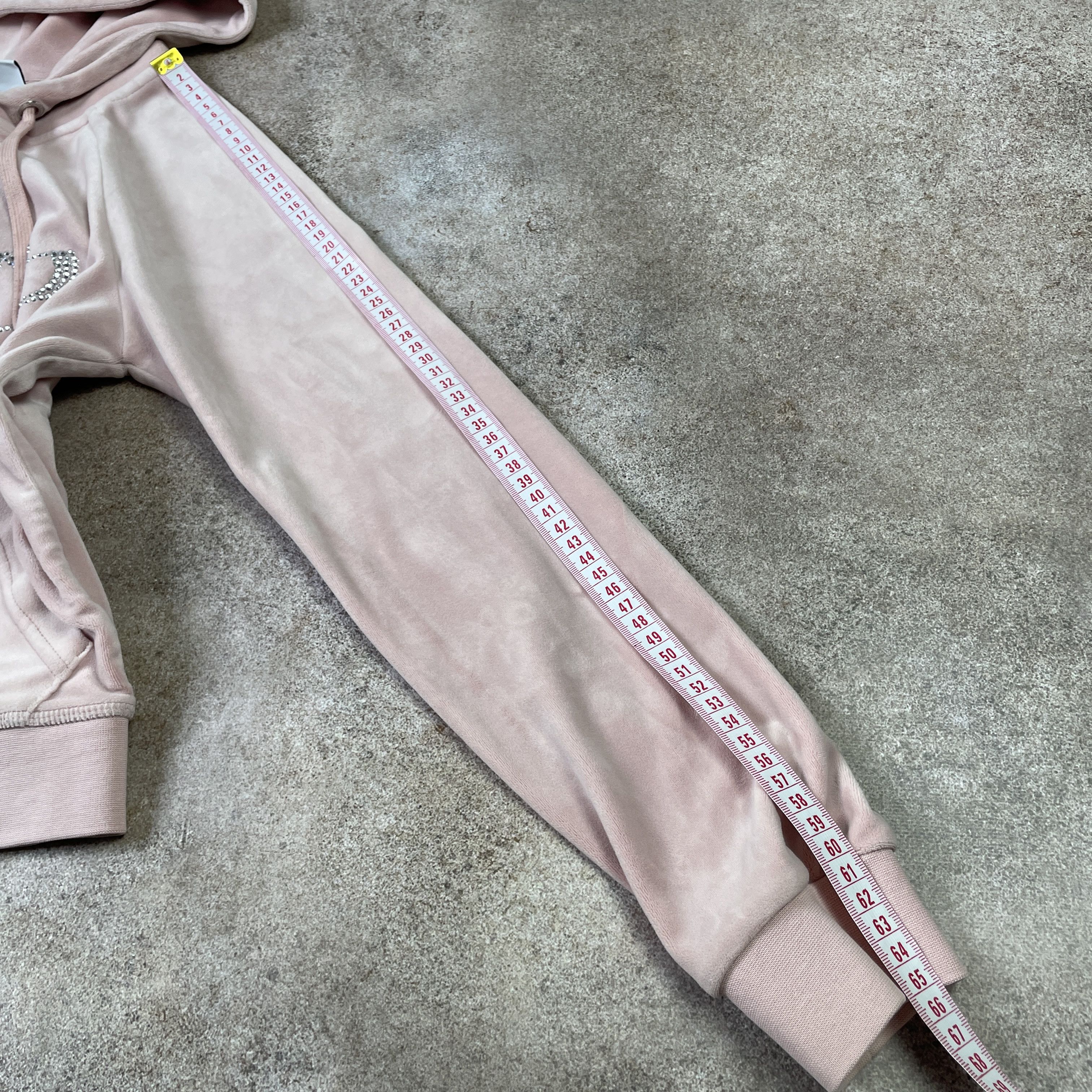 Juicy Couture ⭐ Juicy Couture Pink Velour Cropped Zip Hoodie Size XS / US 0-2 / IT 36-38 - 8 Thumbnail