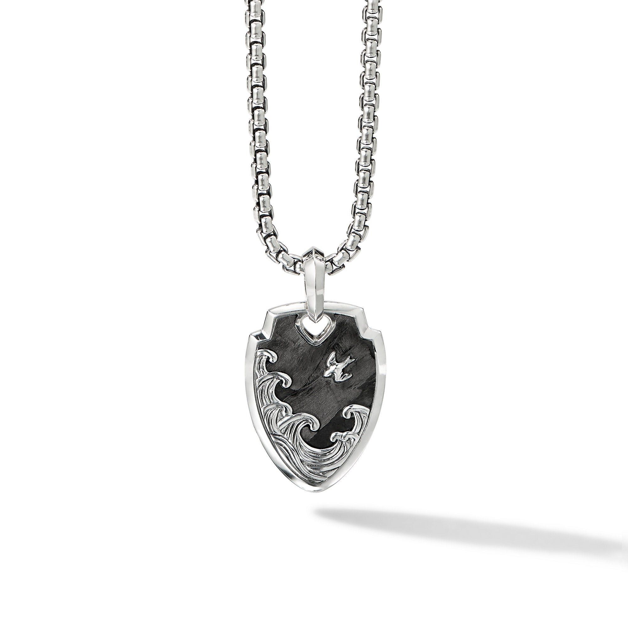 David Yurman o1w1db10526 D25242M /Size 10 /Waves Sheild Pendant in Silver Size ONE SIZE - 1 Preview