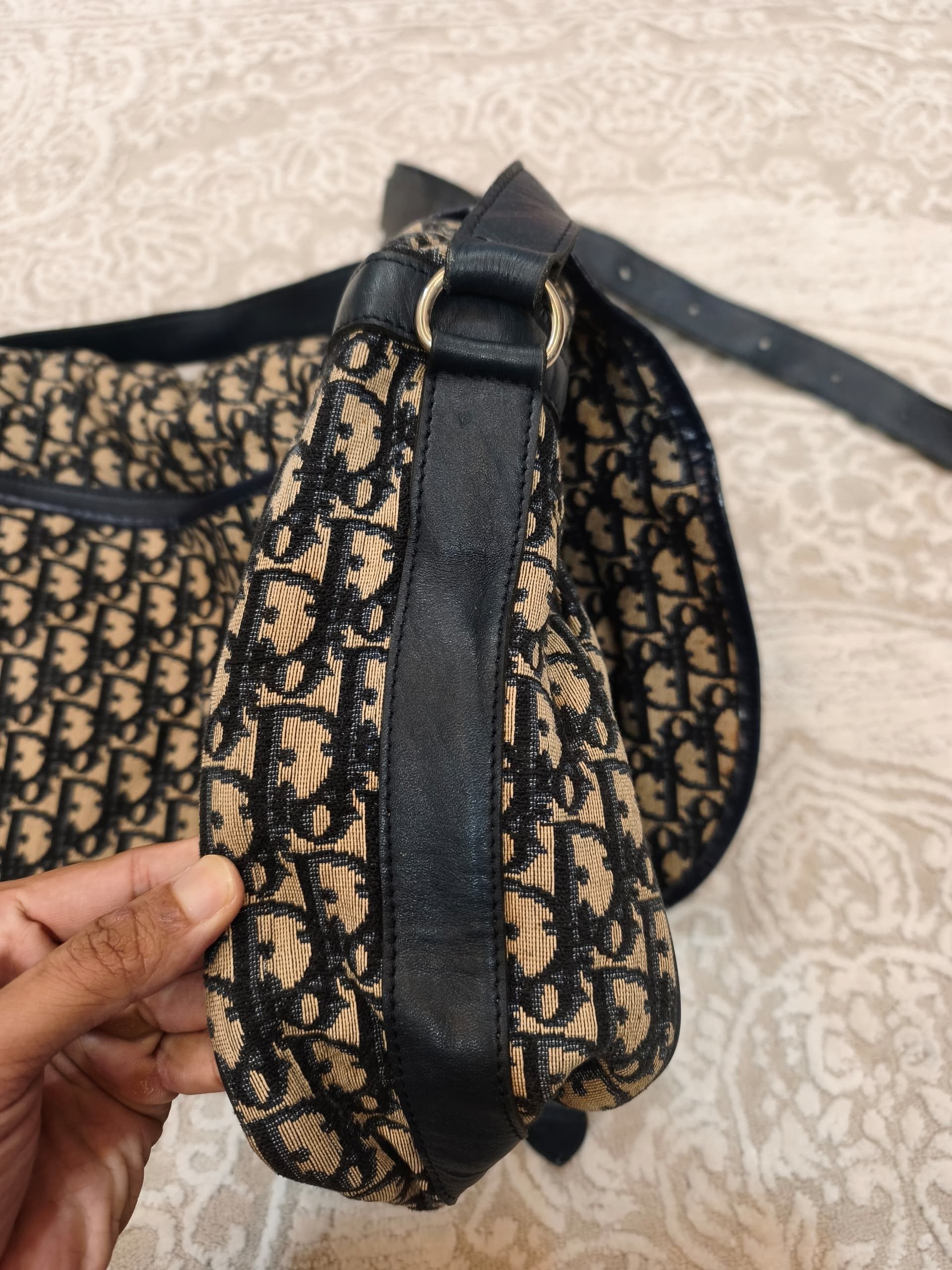 Christian Dior Monsieur Christian Dior Monogram Blue Denim Messenger Bag Size ONE SIZE - 6 Thumbnail