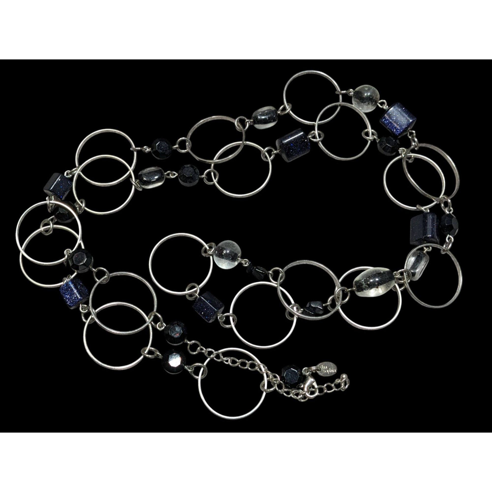 Other Lia Sophia Moondust Midnight Blue Sparkle Beaded Necklace Wi Size ONE SIZE - 1 Thumbnail