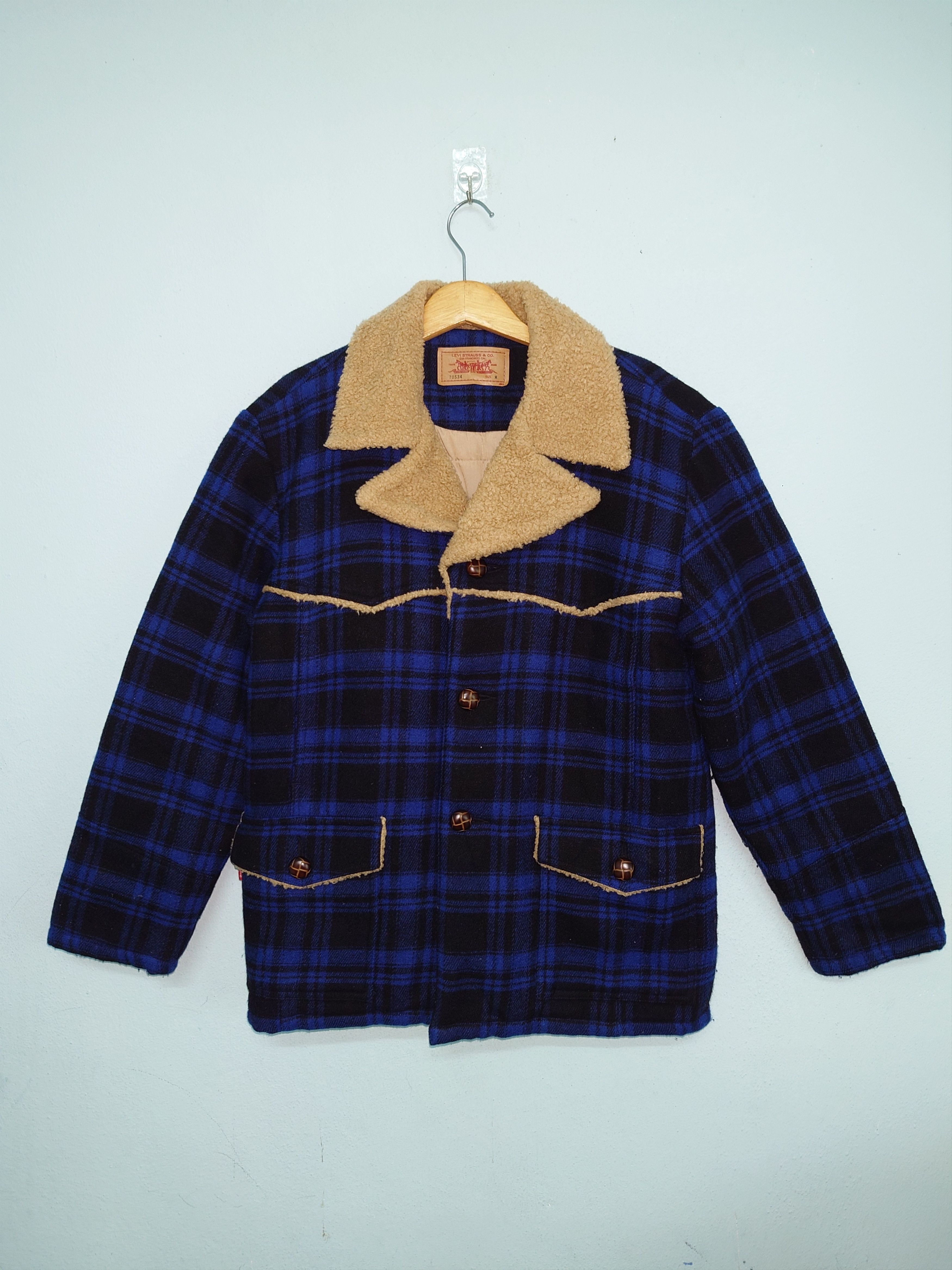 Levi's Vintage 90s Levi’s Sherpa Lined Plaid Trucker Jacket Size US M / EU 48-50 / 2 - 1 Thumbnail