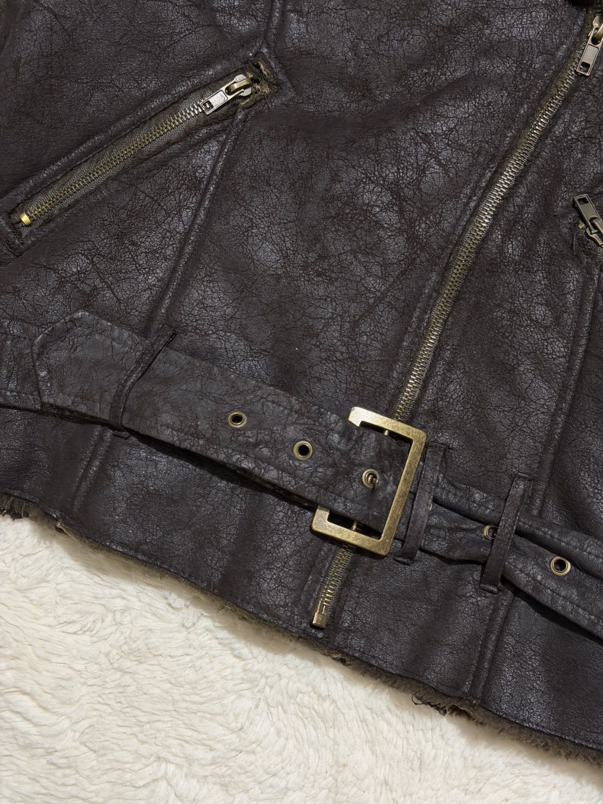 Le Grande Bleu (L.G.B.) If six was nine Leather Jacket brown Fur trucker jacket 90s Size M / US 6-8 / IT 42-44 - 7 Thumbnail