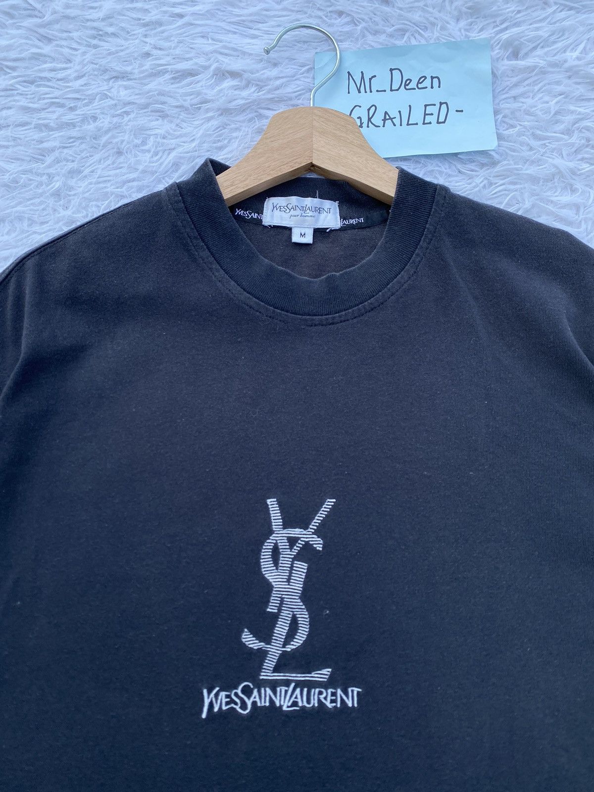Yves Saint Laurent Rare Vintage Yves Saint Laurent YSL Spellout Tshirt Size US M / EU 48-50 / 2 - 7 Thumbnail
