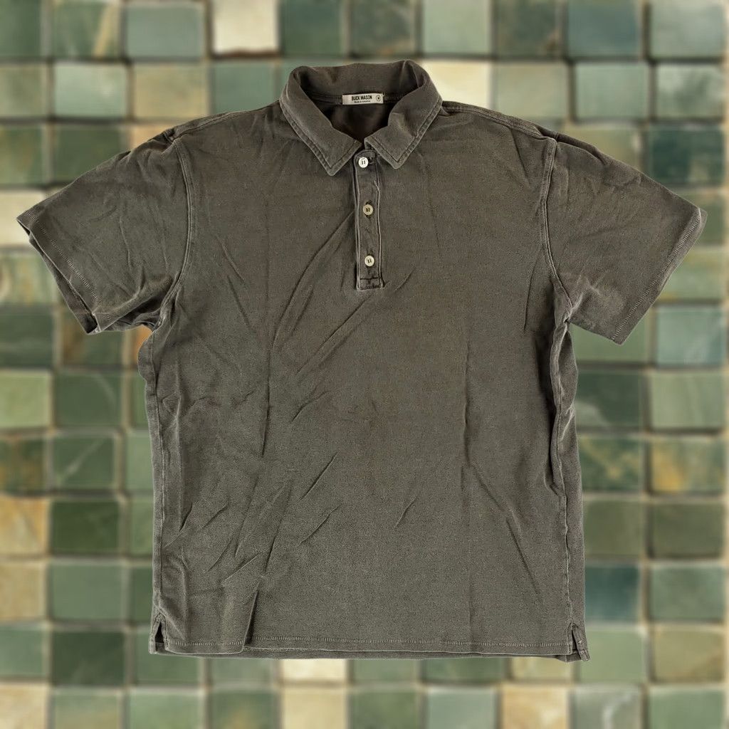 Buck Mason Buck Mason Polo Shirt Pique Short Sleeve Made USA Gray Mens M Size US M / EU 48-50 / 2 - 1 Thumbnail