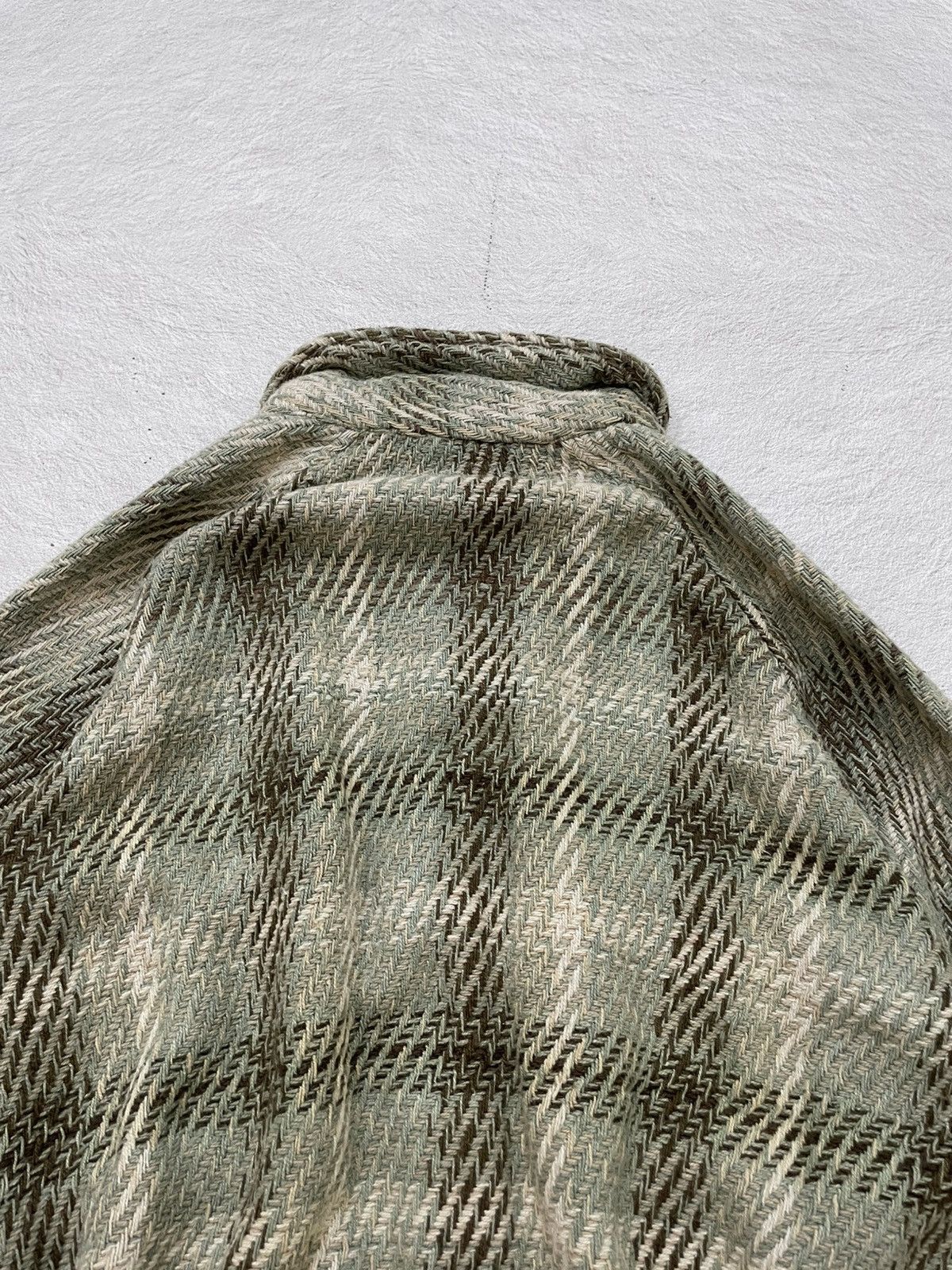 Japanese Brand 2000s Burns Green Textured Zip Jacket Textured woven Fabric Size US L / EU 52-54 / 3 - 10 Thumbnail