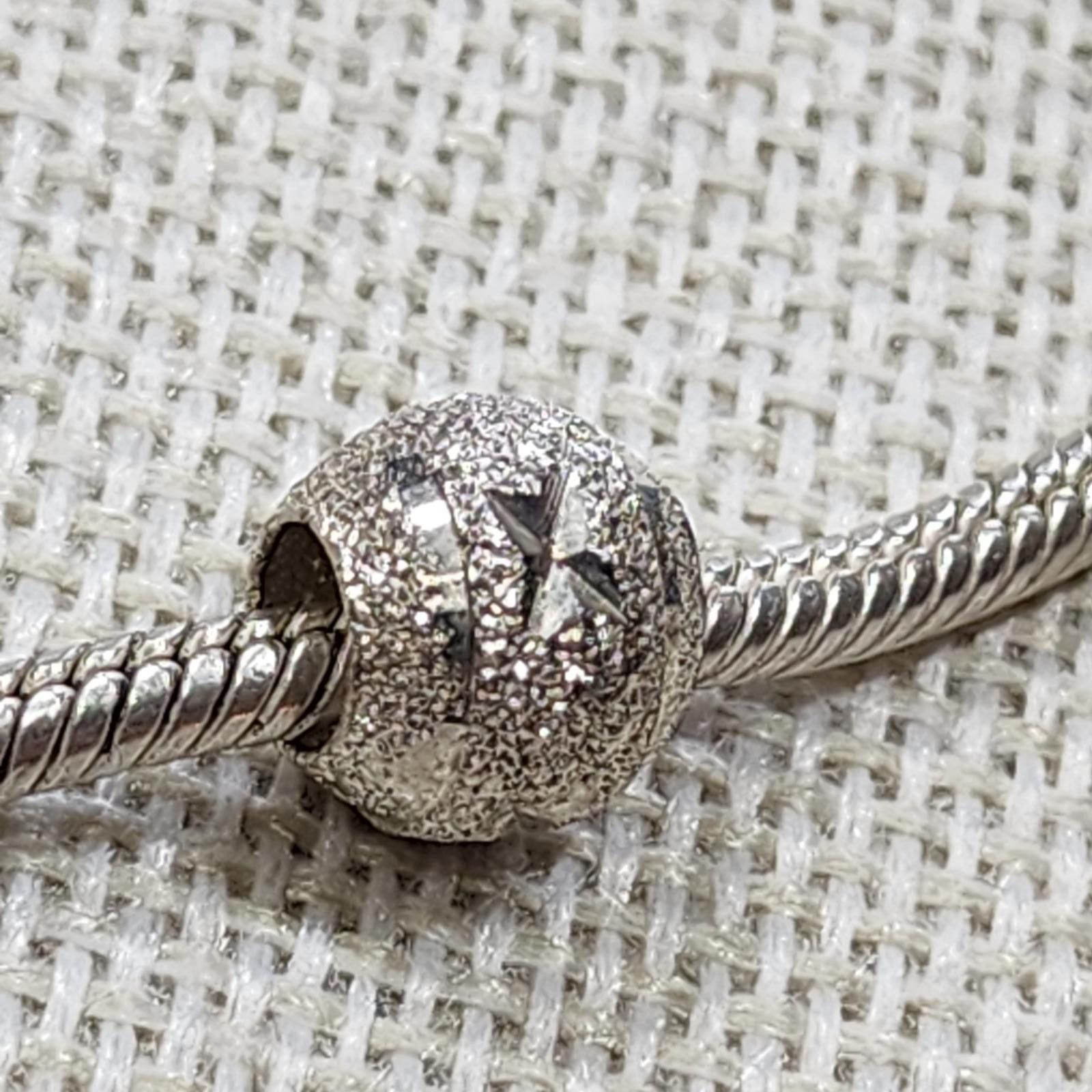 The Unbranded Brand Sterling Silver Textured Star Charm Bead for Bracelets Size ONE SIZE - 1 Thumbnail