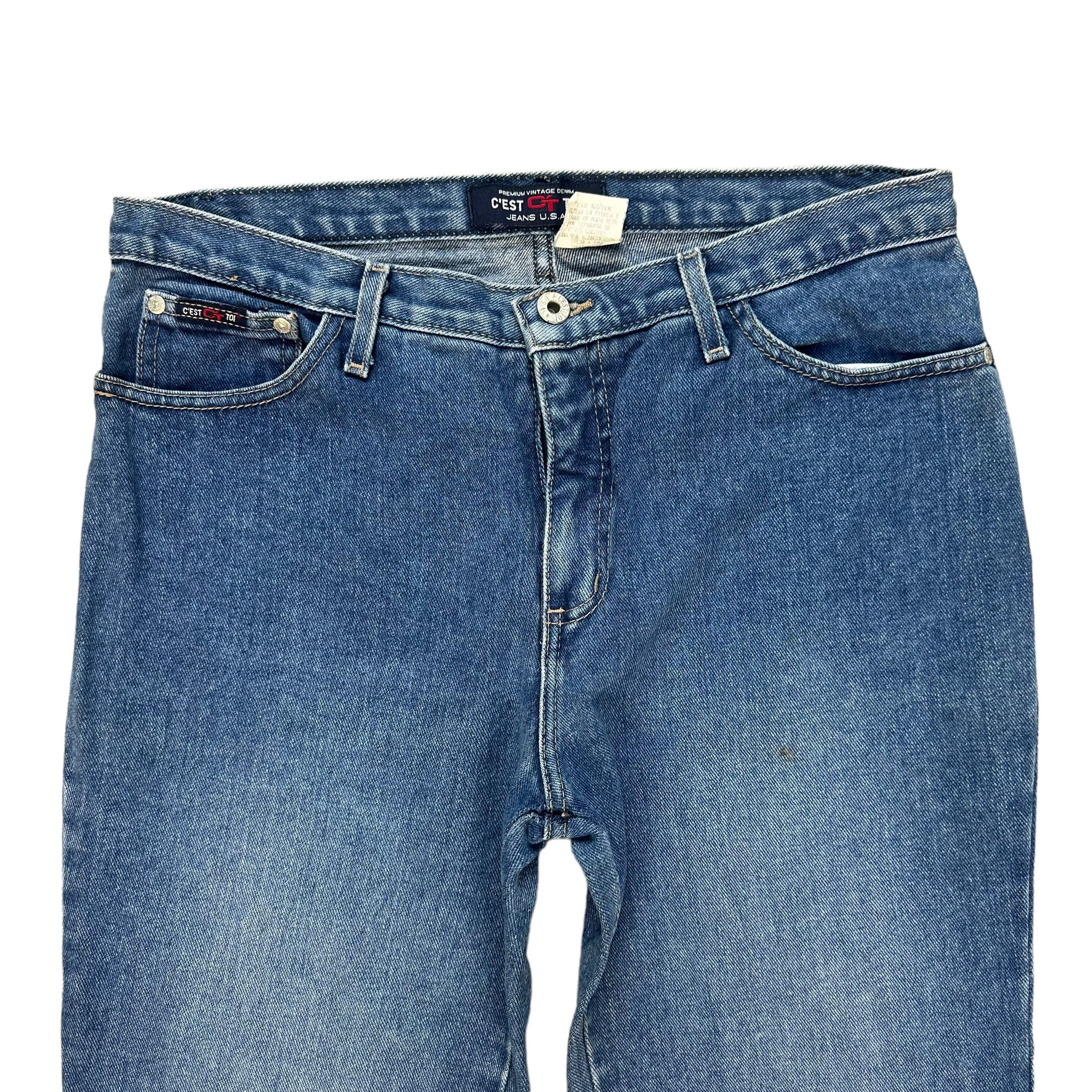 Vintage C'EST TOI JEANS USA BEADED JEANS STRAIGHT CUT #8859-032 Size 32" / US 10 / IT 46 - 2 Thumbnail