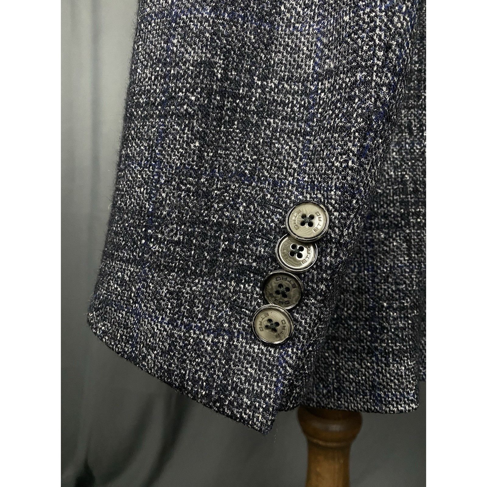 Etro Etro New Jersey Men's Gray Alpaca Wool Checked Blazer Jacket Size 44R - 10 Thumbnail