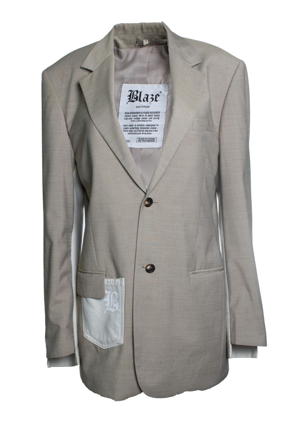 Blaze Blaze, customised blazer jacket in beige Size ONE SIZE - 1 Thumbnail