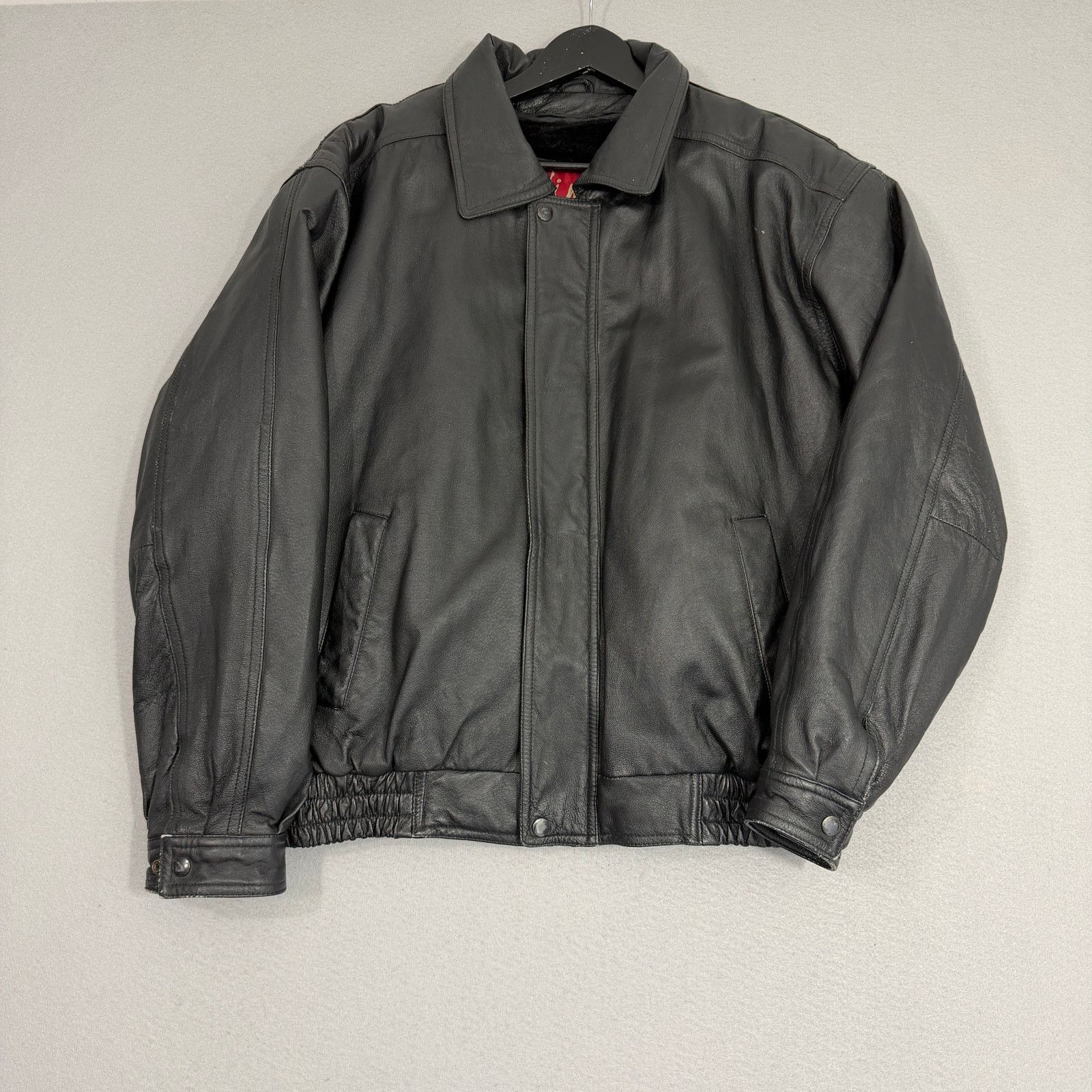 Vintage Vintage Hind Leather Bomber Jacket Men's Large Black 90s Size US L / EU 52-54 / 3 - 1 Thumbnail