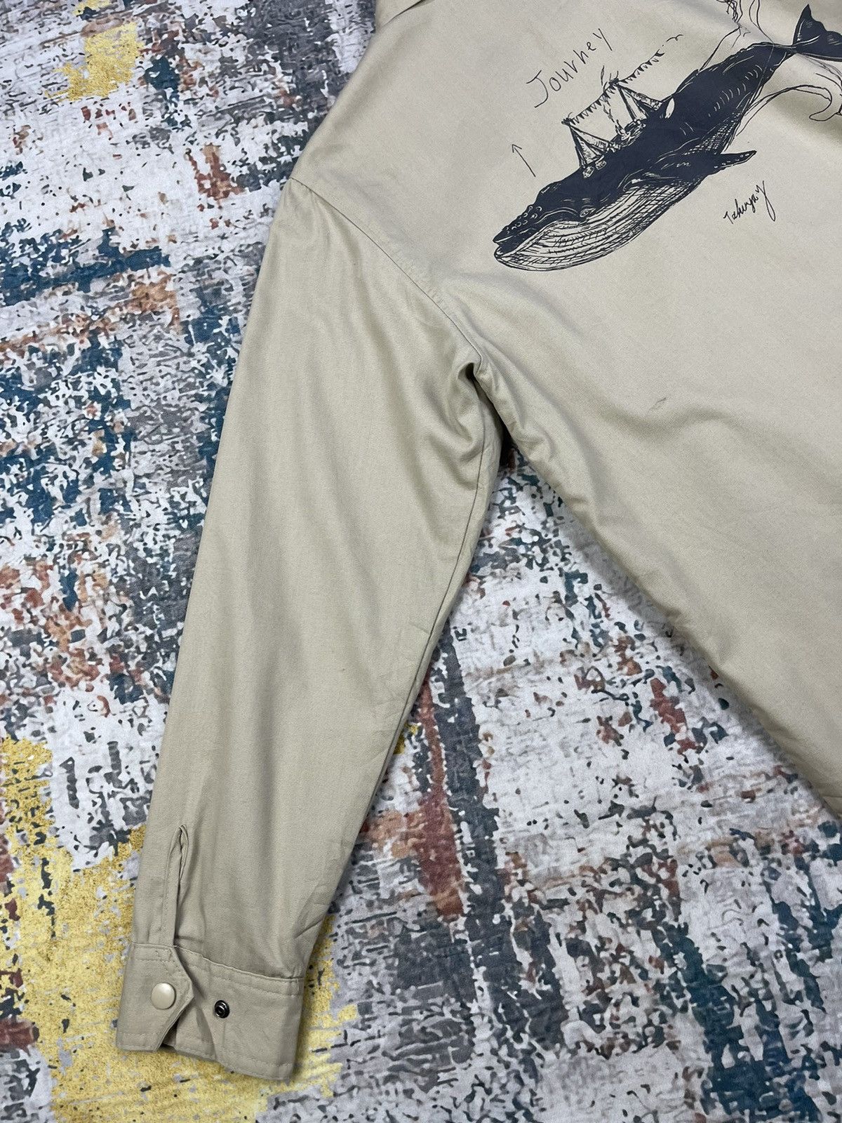 Vintage United Athle Whale Graphic Button Up Work Jacket Size US S / EU 44-46 / 1 - 4 Thumbnail