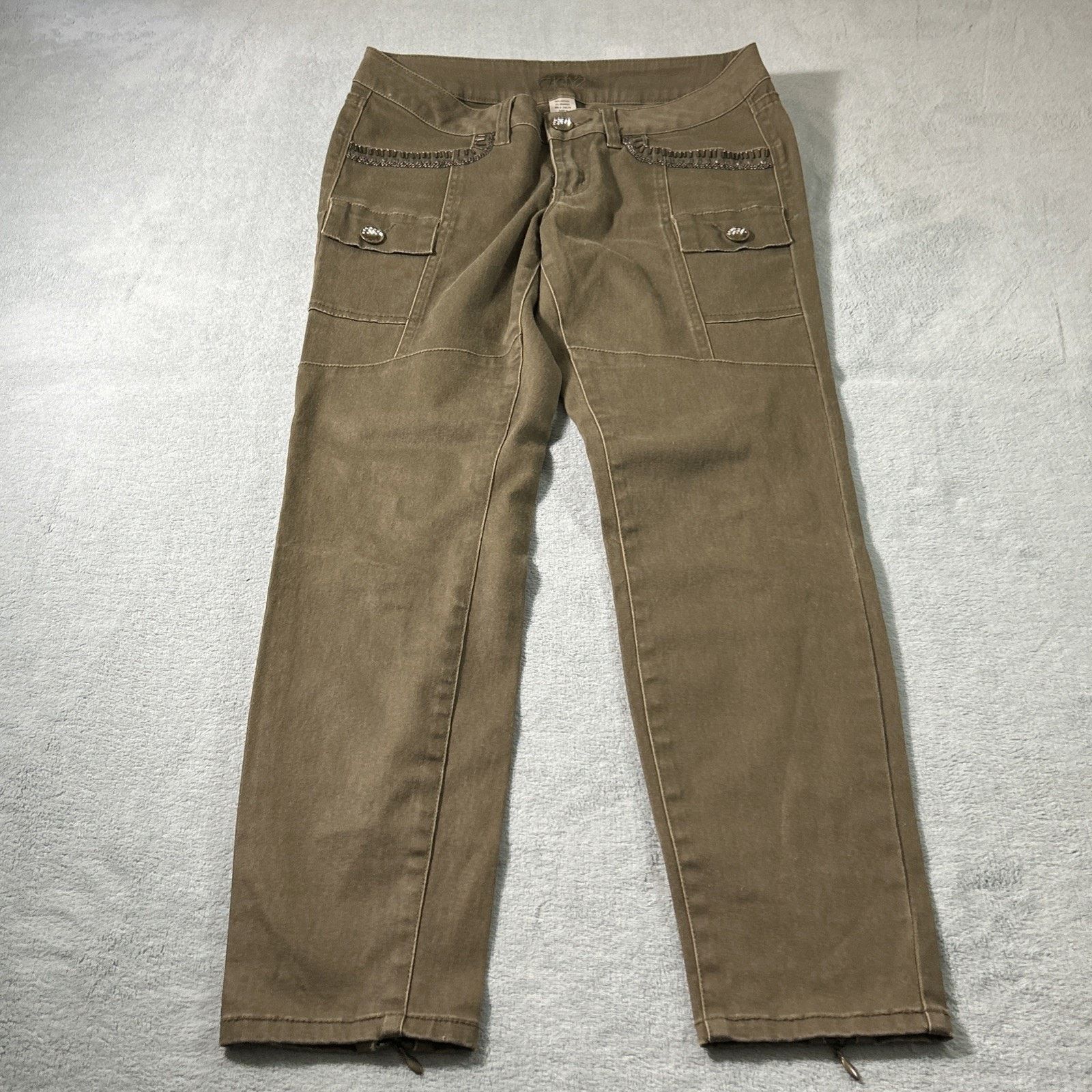 Levi's Rhinestoned Cargo Pants Women 4 30x27 Stretch Slim Ankle Zip Size 27" / US 4 / IT 40 - 11 Thumbnail