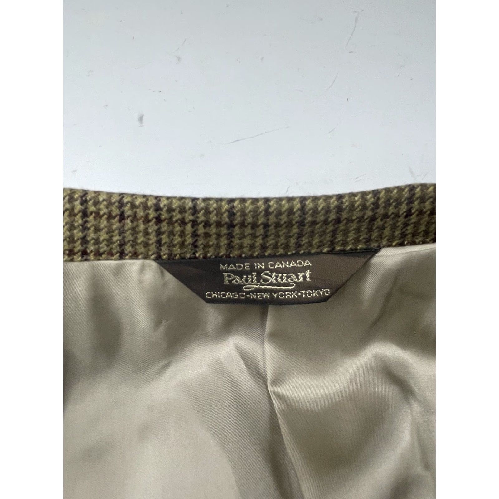Paul Stuart Paul Stuart Plaid Houndstooth Wool Tweed Suit 42-36 Long Jacket Pants Mens Brown Multi 2 Piece Size 42R - 4 Thumbnail