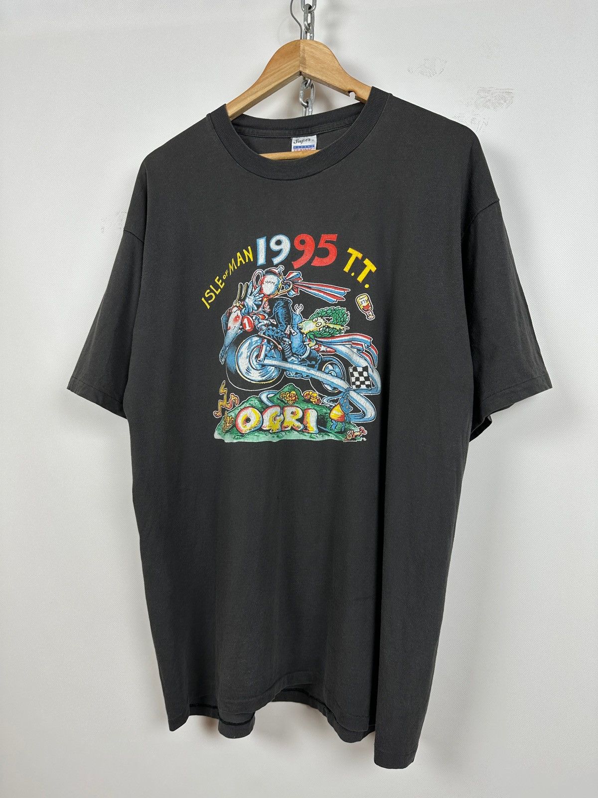 Vintage 1995 Vintage Isle Of Man Ogri Moto T-Shirt Size US XL / EU 56 / 4 - 3 Thumbnail