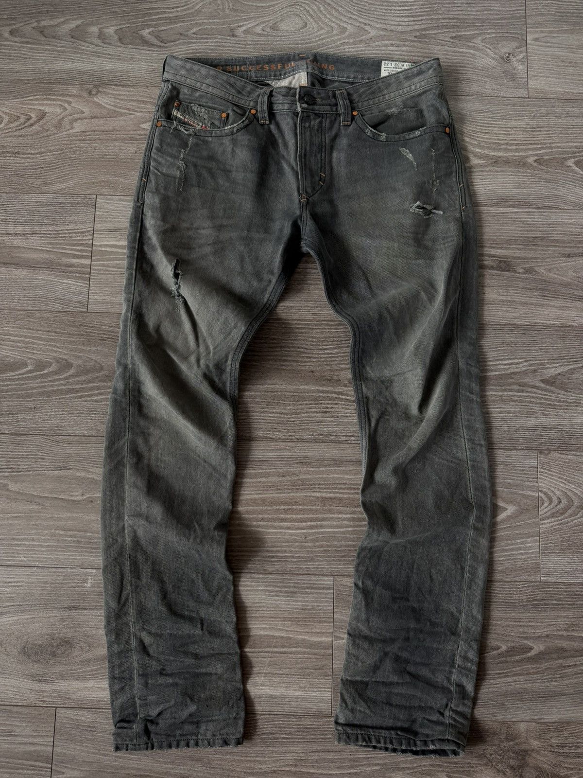 Diesel Vintage Diesel Industry DistressedDenim Thavar Selvage Jeans Size US 32 / EU 48 - 1 Thumbnail